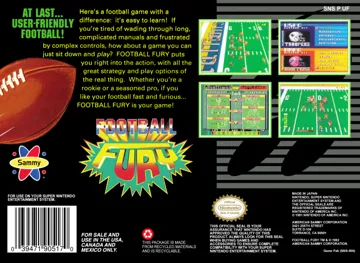 Football Fury (USA) box cover back